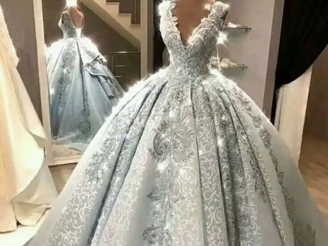 Vestido azul prateado