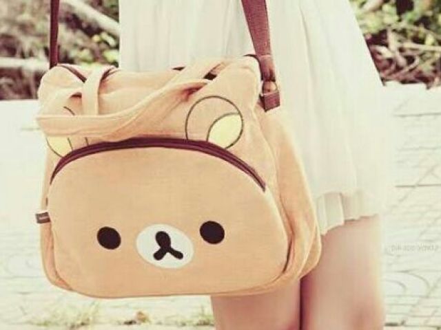 Uma bolsa fofinha de urso, que bonitinho!