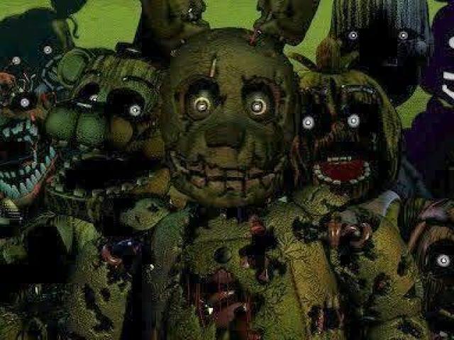 Spring Trap, P. Freddy, P. Chica, P. Foxy, P. Puppet, P. Mangle e P. Bb