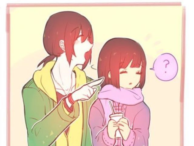 Frisk menina e Chara menino