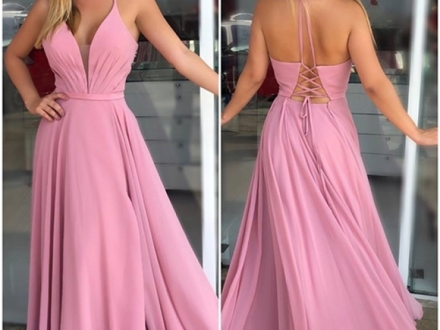 vestido rosa classico