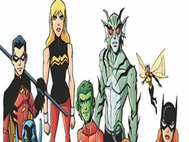 Robin (Tim Drake), Moça Maravilha, Lagoon Boy, Mutano, Impulso, Batgirl, Besouro Azul e Abelha