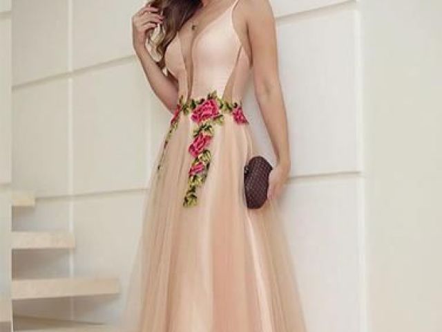 Longo transparente com flores <3