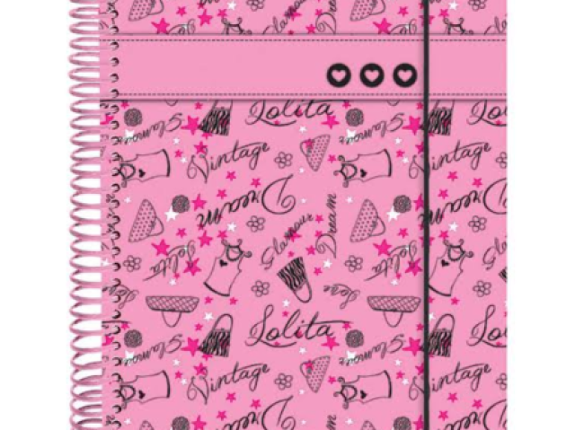 caderno rosa fofo