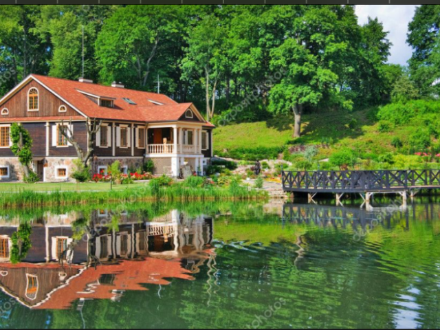 Passando ao lado de um lago até chegar na casa!