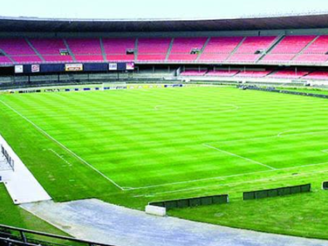 Um campo de futebol na Argentina