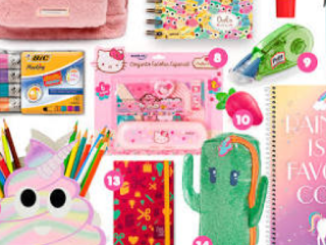 Material escolar fofo