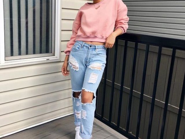 Estilo inverso, pink no jeans