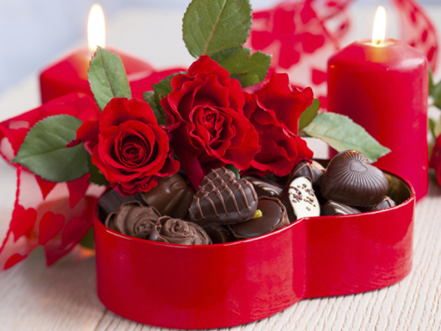 Chocolates e flores