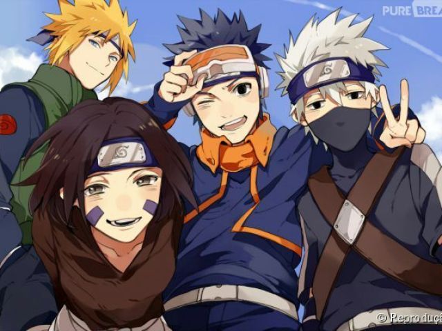 Minato, Kakashi, Rin e Obito