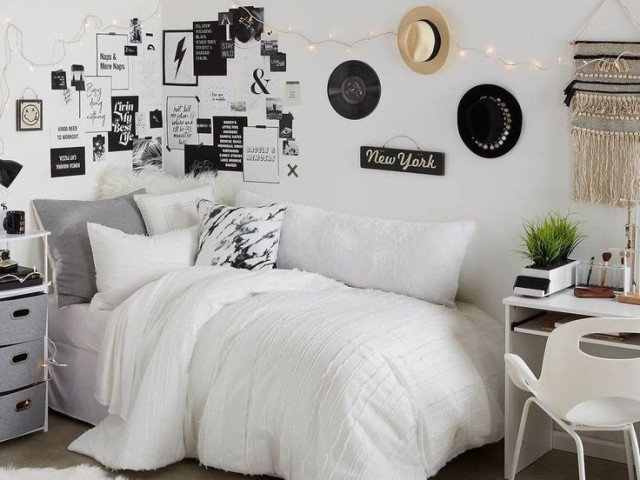 Quarto branco e preto tumblr