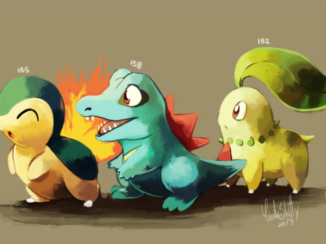 Chikorita,Cindaquil e Totodille