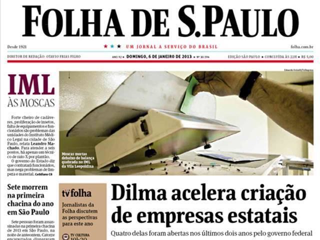 Jornal a Folha de S.Paulo.