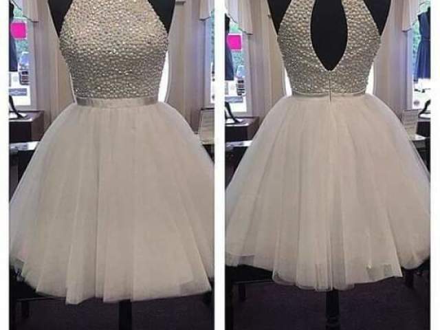 Vestido Branco com gliter.