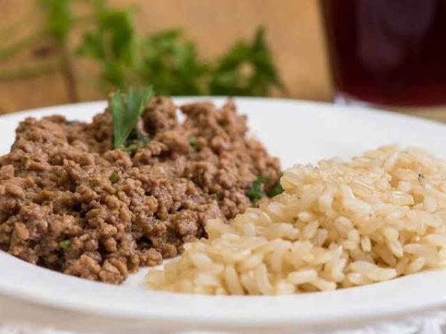 carne e arroz integral