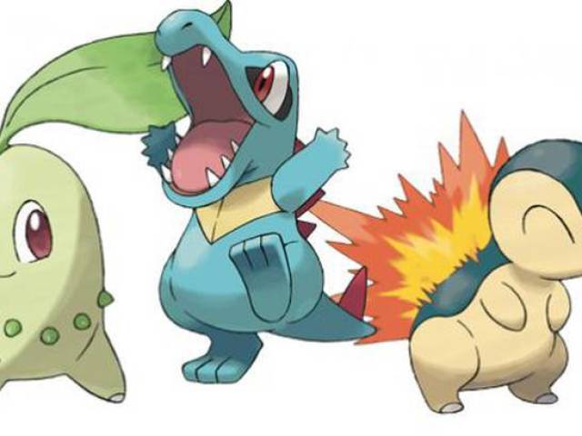 Chikorita, Cindaquil e Totodile