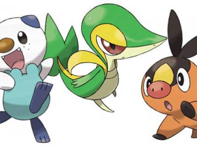 Snivy, Tepig e Oshawott