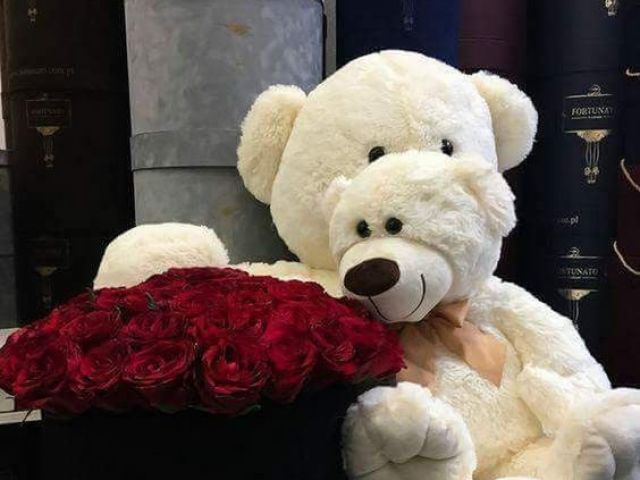 Urso e flores