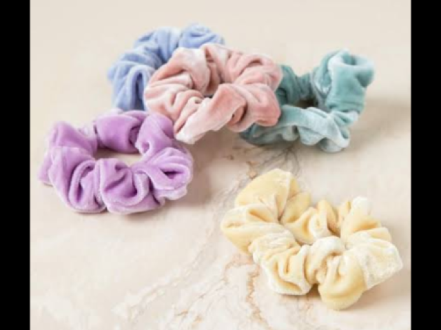 Scrunchies sem laço de cor pastéis