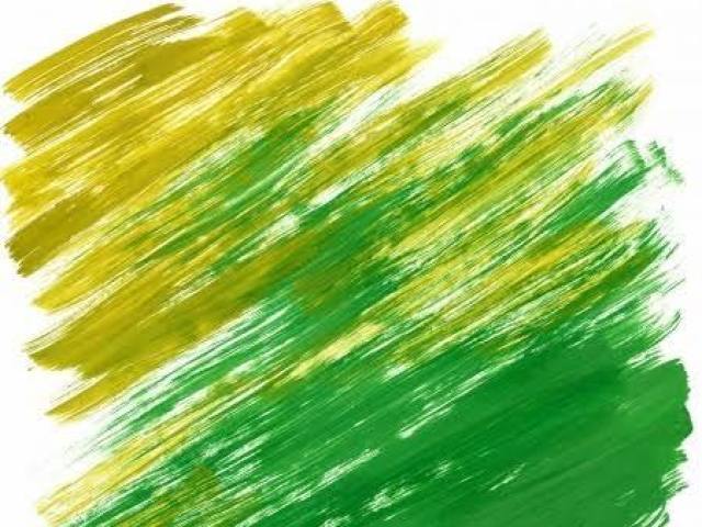 Verde e amarelo.