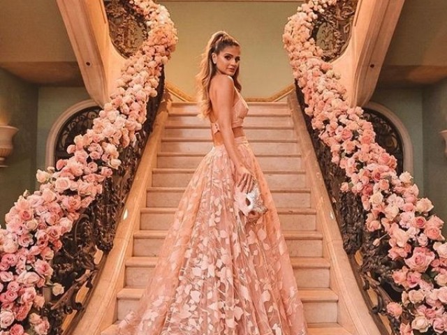 Vestido rosa claro