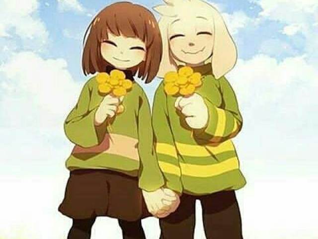 chara e asriel(eu nao sei o nome do shipp deles)