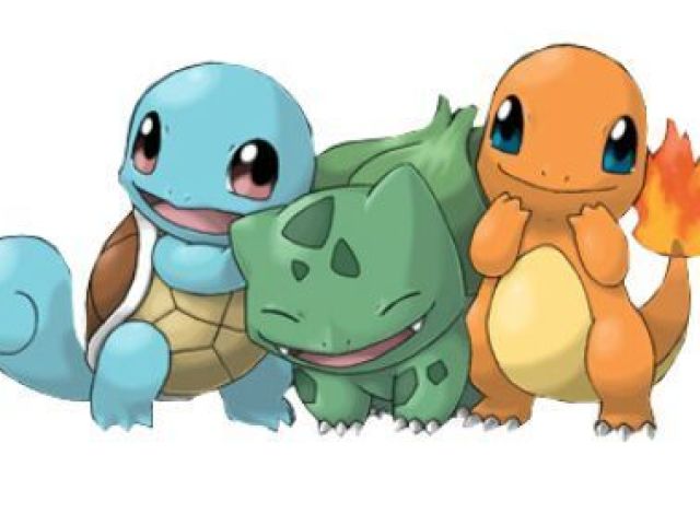 Bulbasaur, Charmander e Squirtle