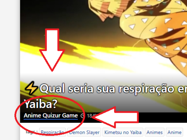 💟 Para mais QUIZs como este, acesse meu perfil, clicando em refazer teste, e após isto clique no link Anime Quiz Game (como na imagem)