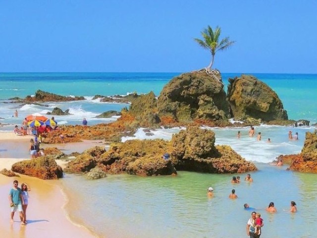 Na praia