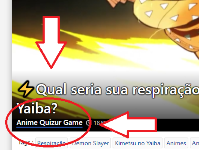 💟 Para mais QUIZs como este, acesse meu perfil, clicando em refazer teste, e após isto clique no link Anime Quiz Game (como na imagem)