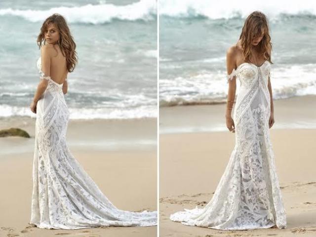 Vestido delicado para casamento na praia