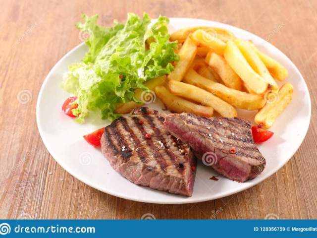 Bife com fritas