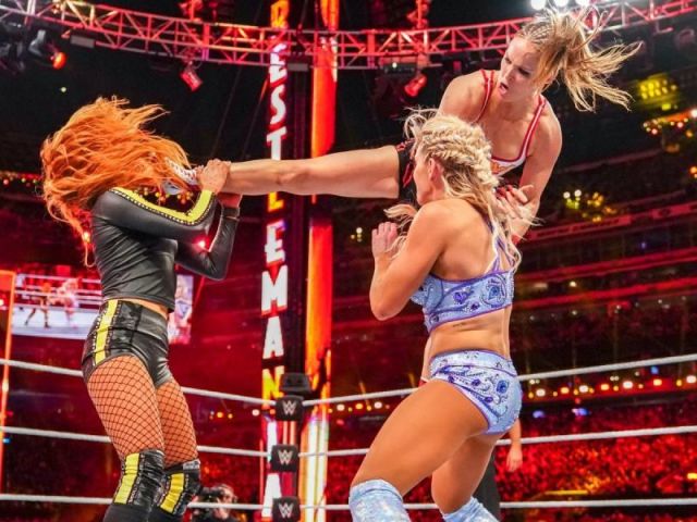 Ronda Rousey vs. Becky Lynch vs. Charlotte Flair