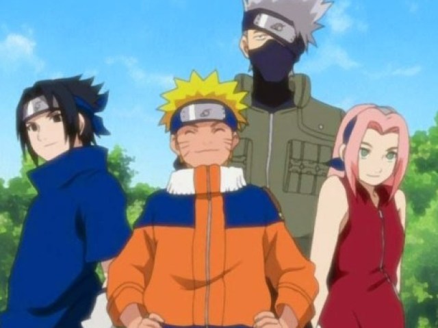 Time Kakashi, junto de Sakura, Sasuke e Naruto.