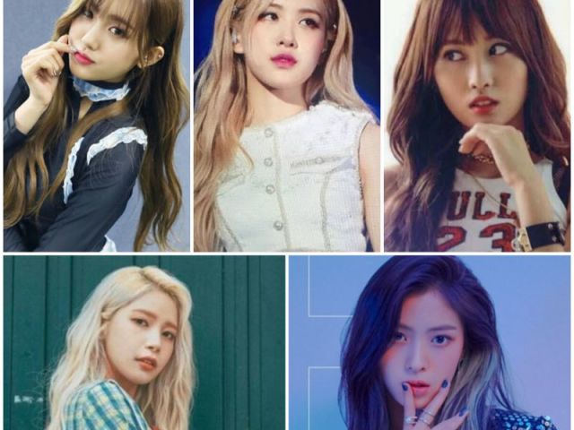 Rosé (Blackpink), Ryujin (itzy), Momo (Twice), Solar (Mamamoo) e Aisha (Everglow).