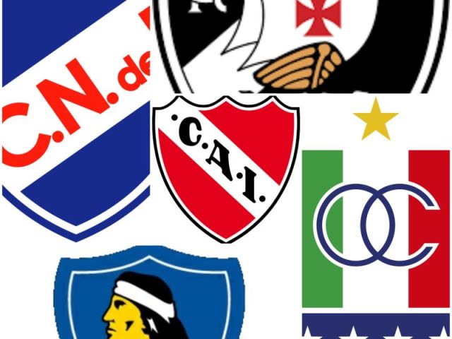 Nacional-URU, Vasco da Gama, Independiente, Colo-Colo e Once Caldas.