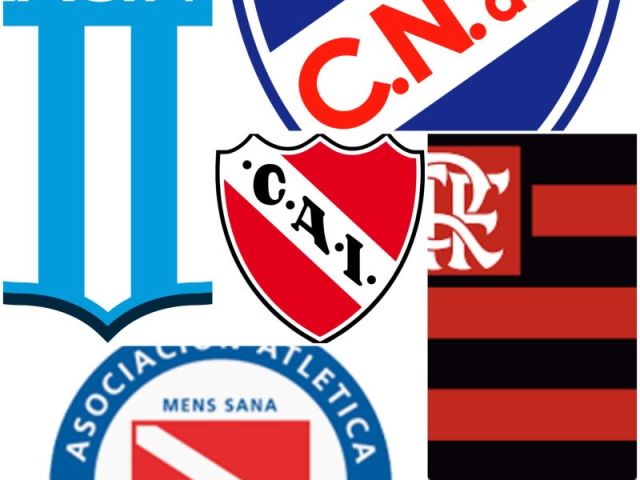 Racing, Nacional-URU, Independiente, Argentino Juniors e Flamengo.