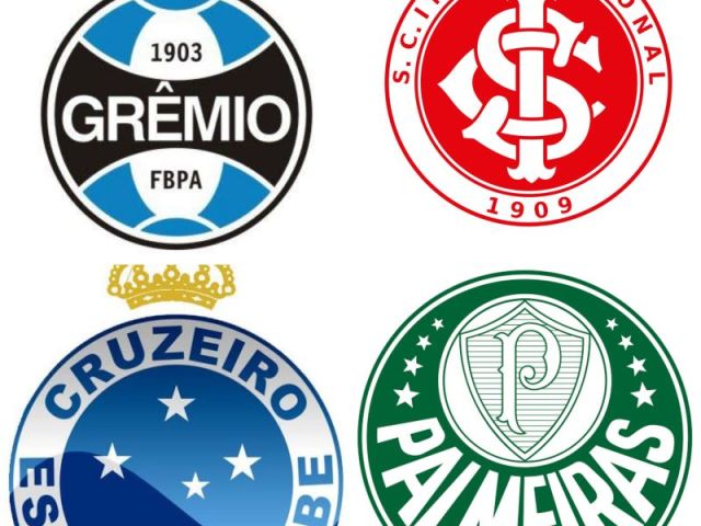 Grêmio, Internacional, Cruzeiro e Palmeiras.