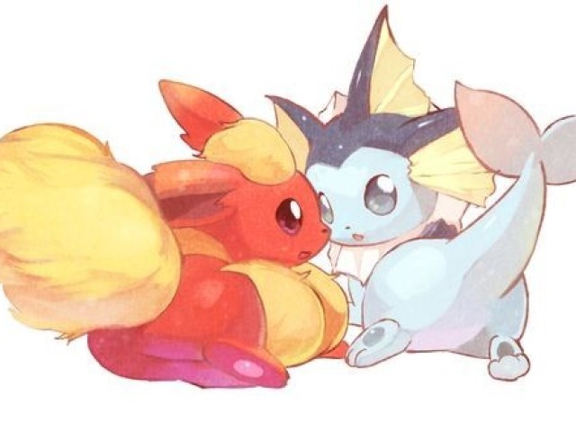 Vaporeon e flareon (os opostos se atraem, não é meixmu?)