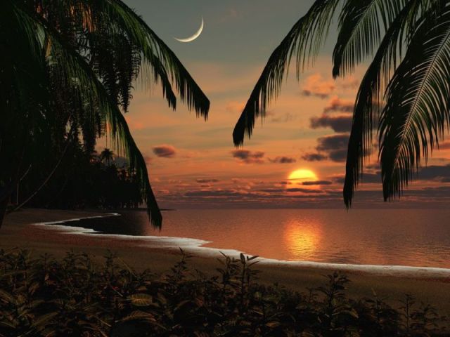 De tarde em uma praia pa
