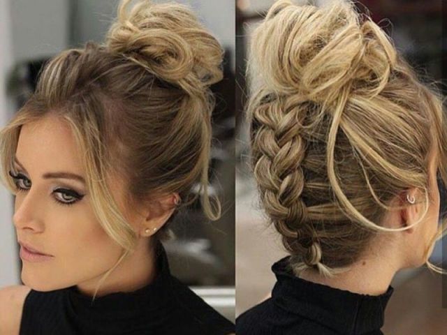 cabelo amarrado com trança