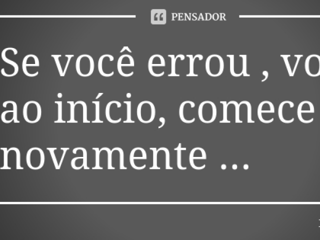 Você errou