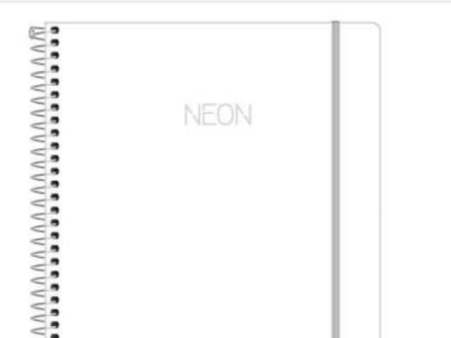 Caderno neon branco