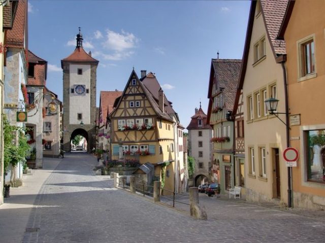 Ruas medievais de Rothenburg Ob Der Tauber