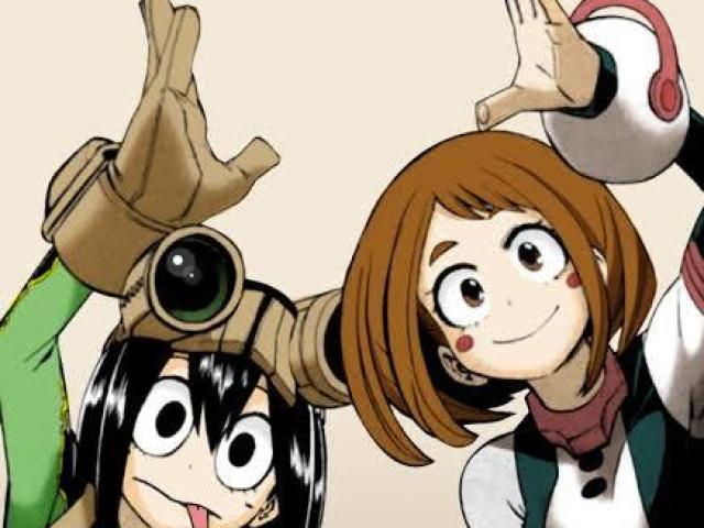 Uraraka e Asui vê que você está com medo e vão com você até o dormitorio