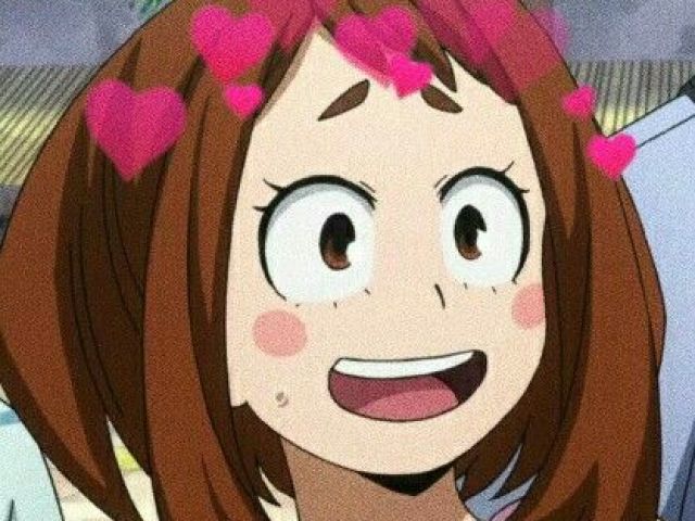 Uraraka te convidar para se sentar com ela,você aceita e ficam conversando!