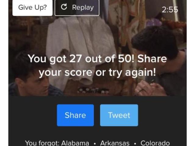 Can you pass chandler's Bing's U.S States test ?
