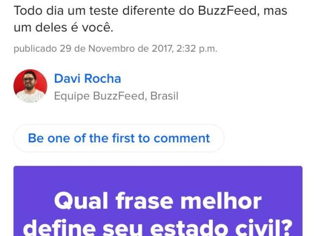 Qual teste do buzzfeed você é?