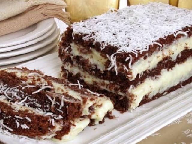 O bolo de chocolate com coco