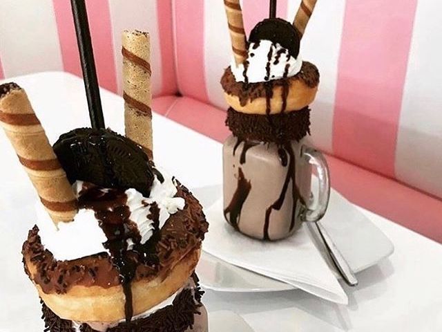 Donuts + milkshake